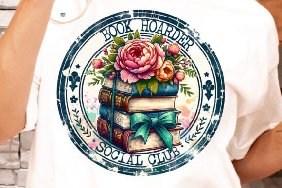 Embrace Your Inner Bibliophile: The Book Hoarder Social Club PNG Floral