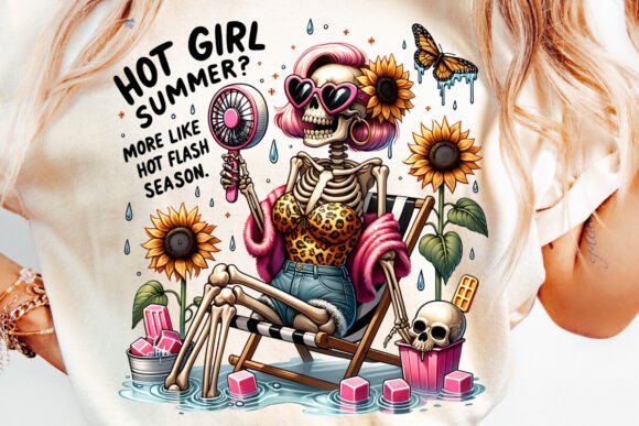 Hot Flash Season: Sassy Skeleton PNG for Menopause Humor