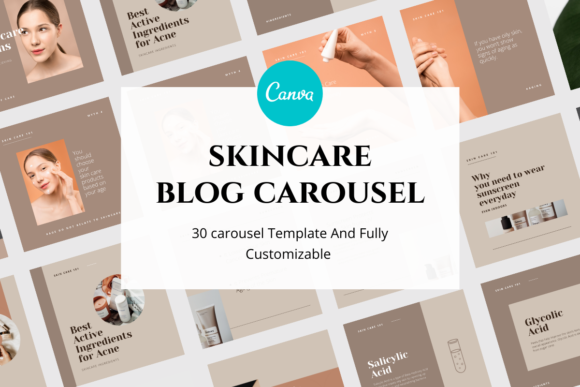 Streamline Your Skincare Branding with a Canva Carousel Pack