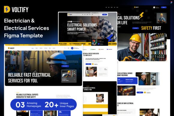 Voltify: A Modern Figma Template for Electricians